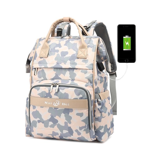 Mammaväska skötväska axel Multifunktionell skötväska med stor kapacitet camouflage