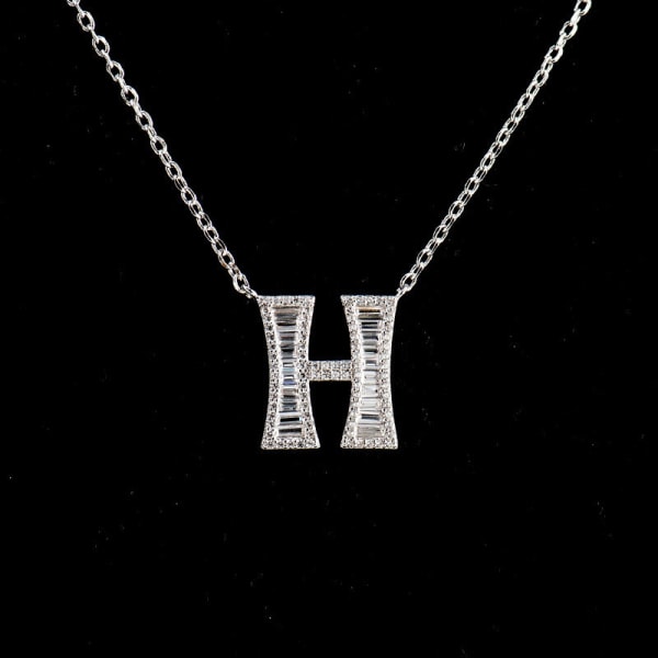 S925 Silver Halsband Klassisk Mors Dag present för kvinnor och flickor 26 bokstäver H 925 silver