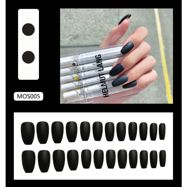 False Nails Fake Art DIY Finger Cover Avtagbar Solid Color Frosted Personality 24 delar MOS003