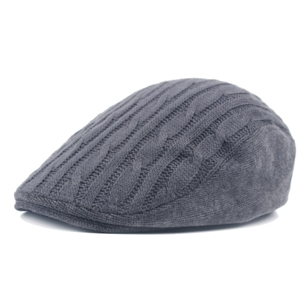 Kvinnor män Baskerhatt Ull Basker Äldre Människor Mössor Höst Vinter Advance Hattar Ull Peaked Cap Vinterhatt Gray M（56-58cm）