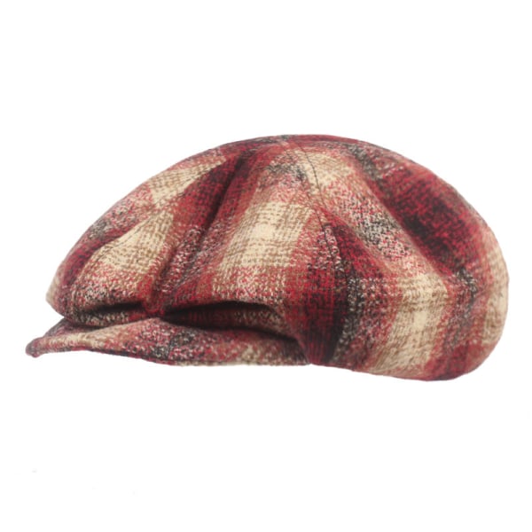 Kvinnor män Basker Hat Octagonal Cap Internet Beret Basker Hat Konstnärlig Youth Hat Red M（56-58cm）