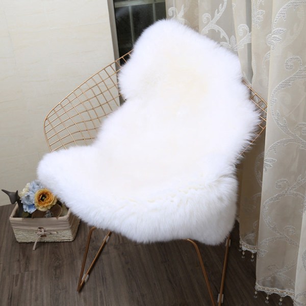 Mjuk komfortfilt Pure Wool Matta Ull Soffa Kudde Fönsterkudde Sängbord Hel ullpäls White 70*105cm