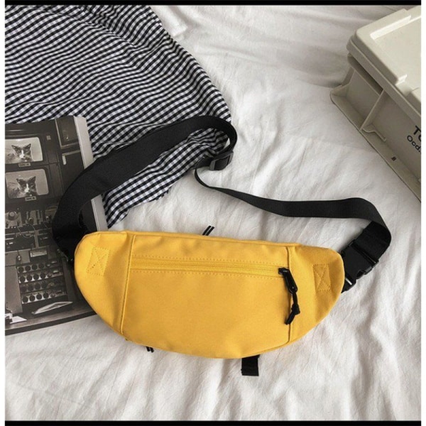 Midjeväska Herr kvinnor Fanny Midjeväska Japansk stil All-Matching Street Tide Brand Crossbody Sports Yellow Frog