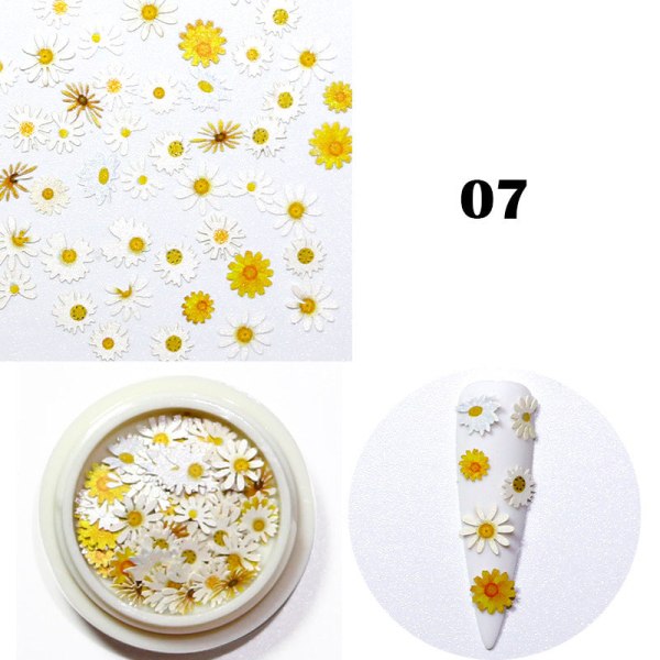 Nail Art färgglada blomma trämassa bitar 12 djur bokstäver prydnad NDO-436-07 NDO-436 wood pulp sheet
