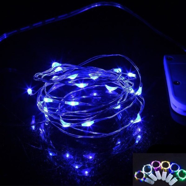 LED Starry String Light 2M LED koppartråd batteri Drivs för julbröllop Warm white 1m