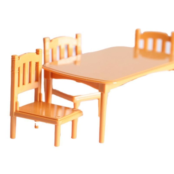 Micro Miniatyr Möbler Små småskaliga leksaksdockor hus Gör det själv Decora Mini Kombination matbord och stol Table