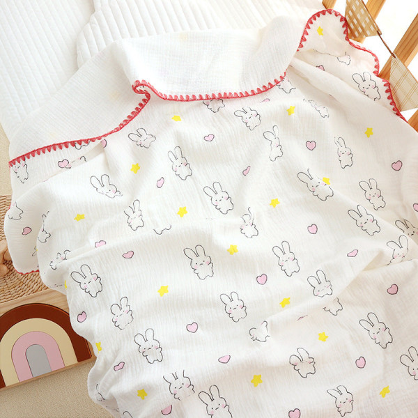 Mjuk komfortfilt Baby Luftbart cover Baby's Spring Summer Cotton Gaze Yellow 110*110cm