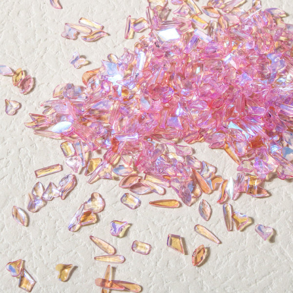 Nail Art Fairy Transparent Crystal Flat Shaped Aurora Rhinestone Aurora powder 50 pcs/bag