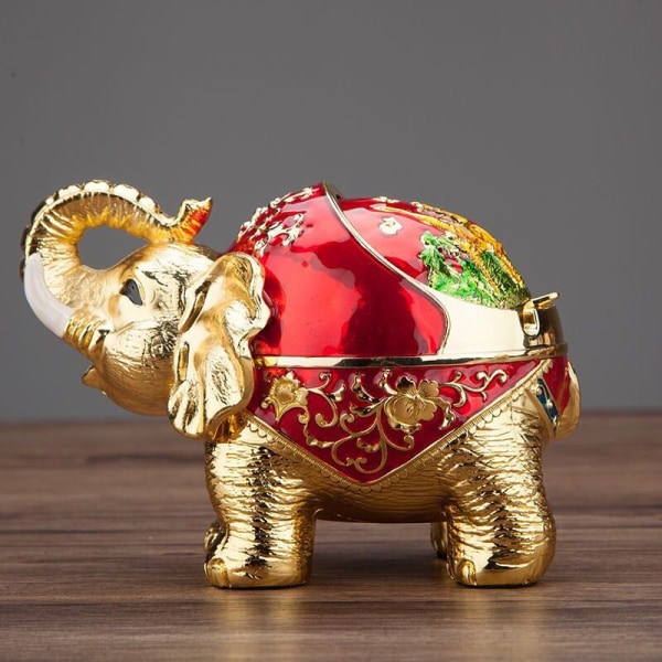 Hem Askfat Tebord Hantverksdekoration Vindtätt cover Elefant Lucky Elephant bronze