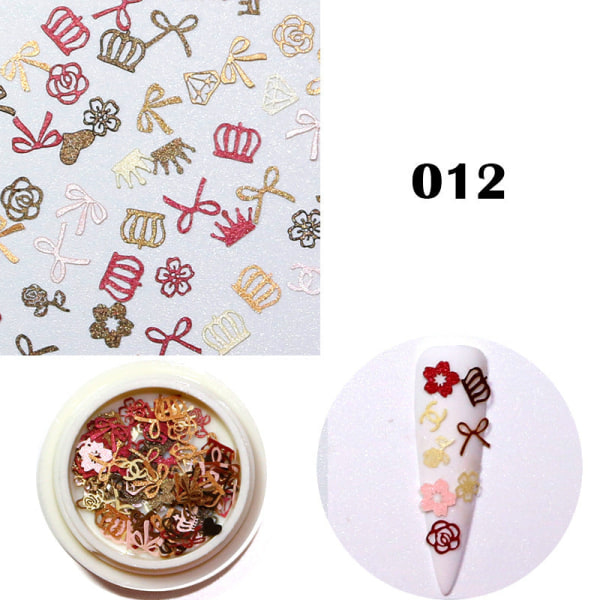 Nail Art färgglada blomma trämassa bitar 12 djur bokstäver prydnad NDO-436-12 NDO-436 wood pulp sheet