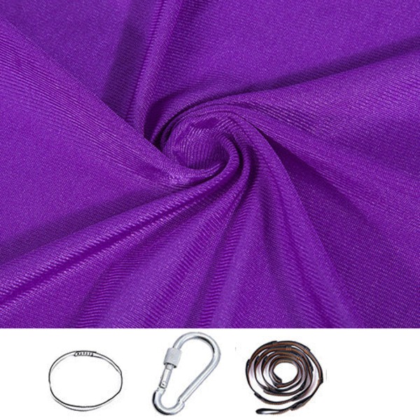 Utomhuscamping Hängmatta Elastisk inomhus och utomhus Sensory Swing Yoga Hängmatta 1 m full set dark purple