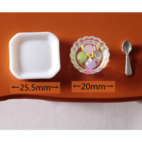 Micro Miniatyr Möbler Små småskaliga leksaksdockor Hus Gör det själv Decora Mini Crystal Tangyuan Crystal dumpling