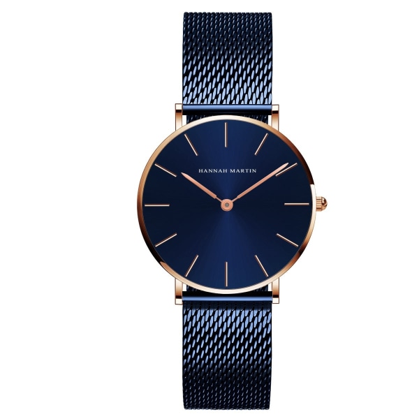 Klassisk Simple Watch Quartz Waterproof Watch Blue