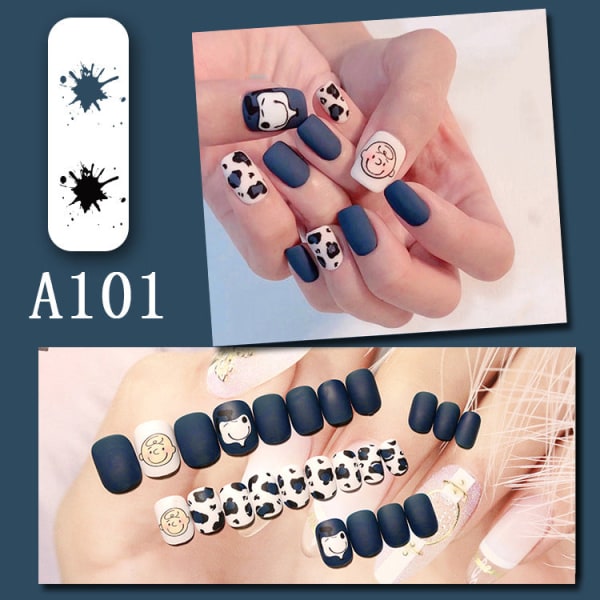 False Nails Fake Art DIY Finger Cover elegant Multi-Style White Färdig produkt Avtagbar No252 A101