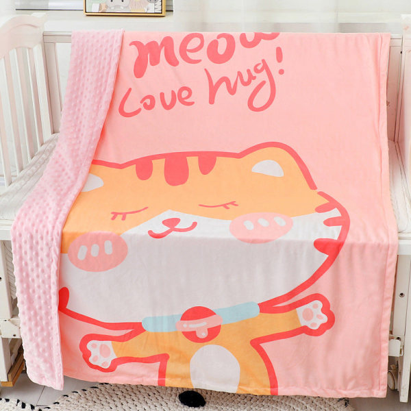 Mjuk komfortfilt Baby Quilt Comfort Woolen Autumn Thin Nap Baby Autumn Winter Big Face cat 110*140cm