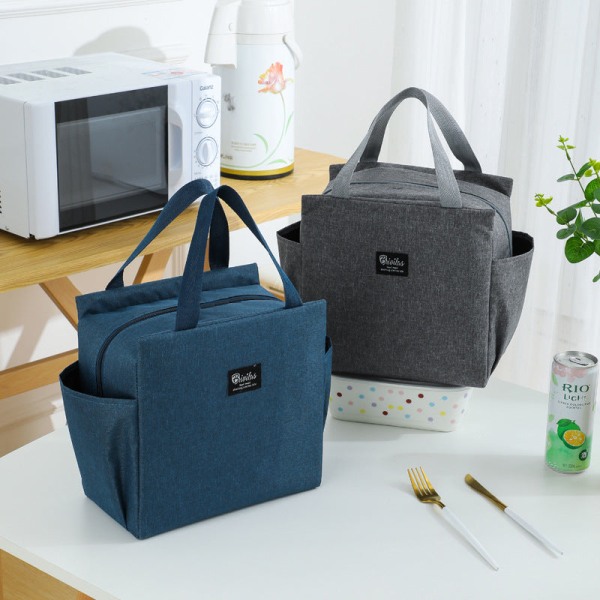 Bärbar matsäck Praktisk picknickväska med dubbla fickor Navy blue alpaca