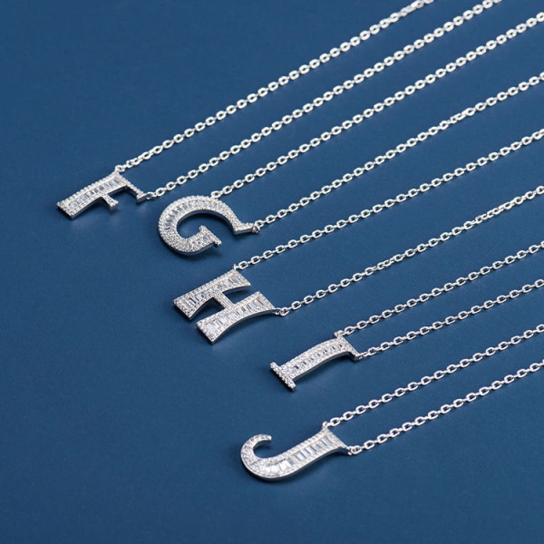 S925 Silver Halsband Klassisk Mors Dag present för kvinnor och flickor 26 bokstäver T 925 silver
