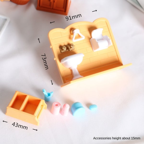 Micro Miniatyr Möbler Tiny Småskalig Leksak Doll House DIY Decora Mini Pocket Badrum Inter-Platform Basin Wash