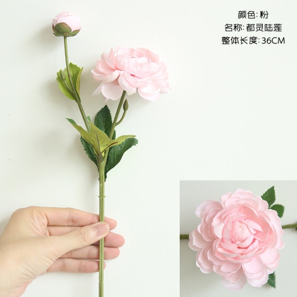 Konstgjord falsk blomma 6st tvåhövdad landlotusväxter Heminredning Bröllopsbukett Pink