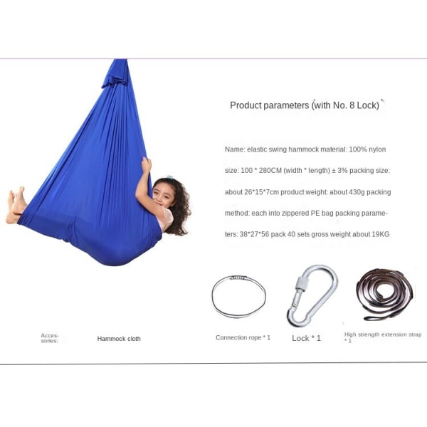 Utomhuscamping Hängmatta Elastisk inomhus och utomhus Sensory Swing Yoga Hängmatta 1 m dark green