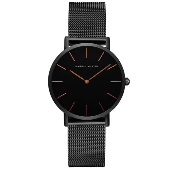 Klassisk Simple Watch Quartz Waterproof Watch Black