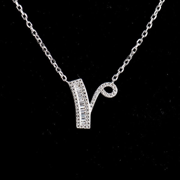 S925 Silver Halsband Klassisk Mors Dag present för kvinnor och flickor 26 bokstäver Y 925 silver