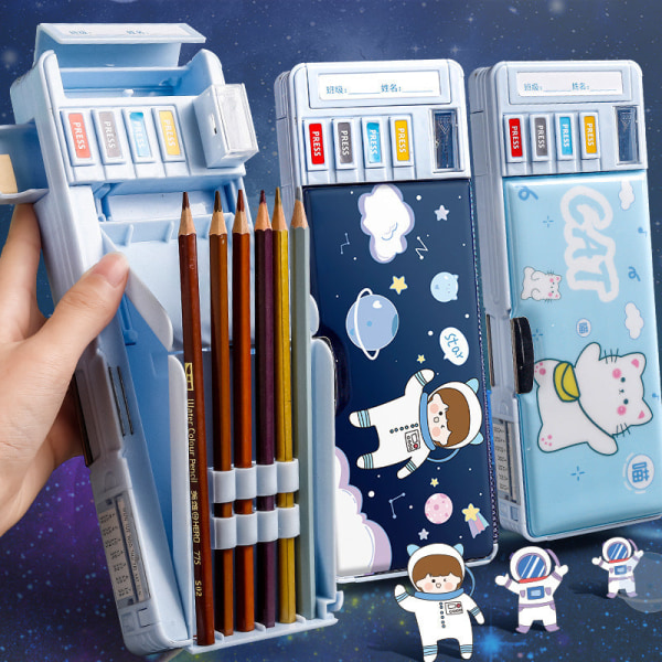 Praktiskt bärbart case multifunktionell brevlåda för astronaut tecknat mönster för barn case Style 2