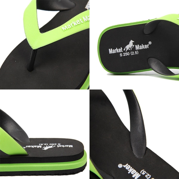 Hem utomhus flip flops för män som bär sandaler Green 43-44