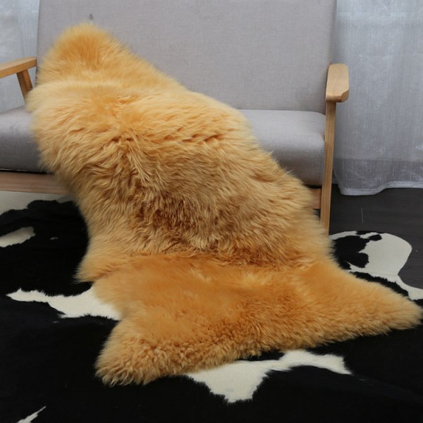 Mjuk komfortfilt Pure Wool Matta Ull Soffa Kudde Fönsterkudde Sängbord Hel ullpäls Camel 65*200cm