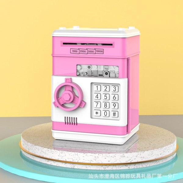 Mini pengabank ATM spargris Födelsedag Smart Lösenordsskydd Box CQ9 Pink