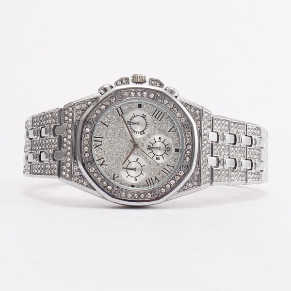 Klassiska herrklockor Starry Steel Band Diamond watch present Silver