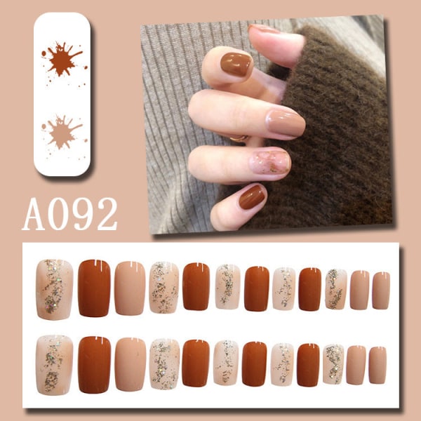 False Nails Fake Art DIY Finger Cover elegant Multi-Style White Färdig produkt Avtagbar No252 A092