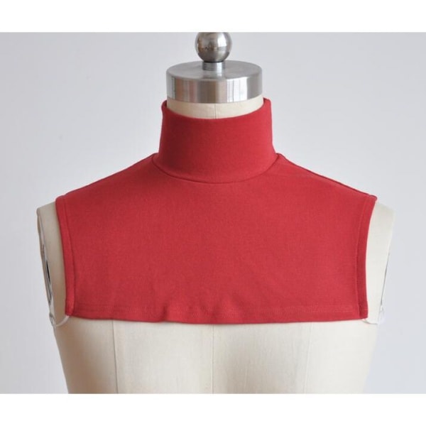 Elegant fuskkrage för kvinnor Avtagbar halv Universal med tröja Anti-Tie Neck Thermal Head Cover Scarf Red