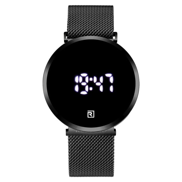 Klassiska män klockor Led watch pekskärm digital display elektronisk watch present Black A