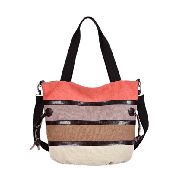 Dam handväska Axelväska Casual Handväska Kontrastfärg Väska med stor kapacitet Pink (small Size)
