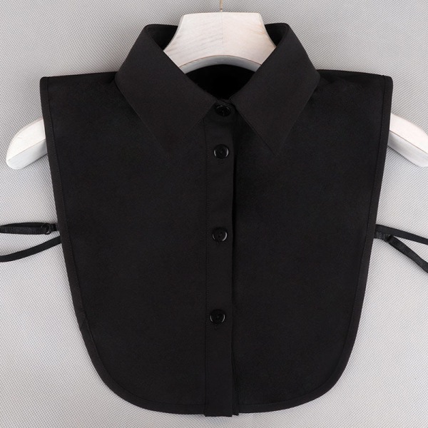 Elegant fuskkrage för kvinnor Avtagbar halv halsduk Vinter chiffongskjorta Moderiktig Trendig Dekorativ Chiffon black pointed collar