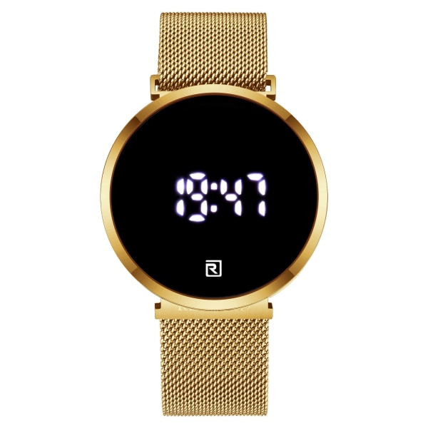 Klassiska män klockor Led watch pekskärm digital display elektronisk watch present GOLD