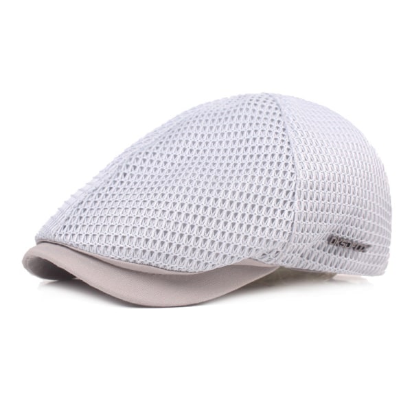 Kvinnor män Baskerhatt Mesh Andas Peaked Cap Vår Sommar Basker Resor Cap Konstnärlig Youth Advance Hats Light gray Adjustable