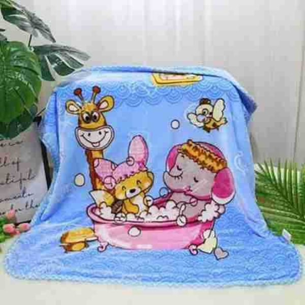 Mjuk komfortfilt Baby Small Small Quilt Cover Ull Moln Tjockt Mjukt cover Blue 105*100cm