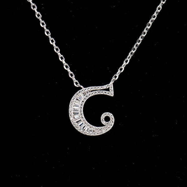 S925 Silver Halsband Klassisk Mors Dag present för kvinnor och flickor 26 bokstäver C 925 silver