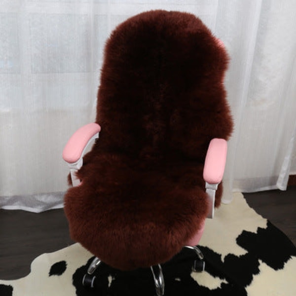 Mjuk komfortfilt Pure Wool Matta Ull Soffa Kudde Fönsterkudde Sängbord Hel ullpäls Dark brown 70*105cm