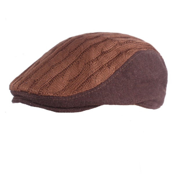 Kvinnor män Baskerhatt Ull Basker Äldre Människor Mössor Höst Vinter Advance Hattar Ull Peaked Cap Vinterhatt Brown M（56-58cm）