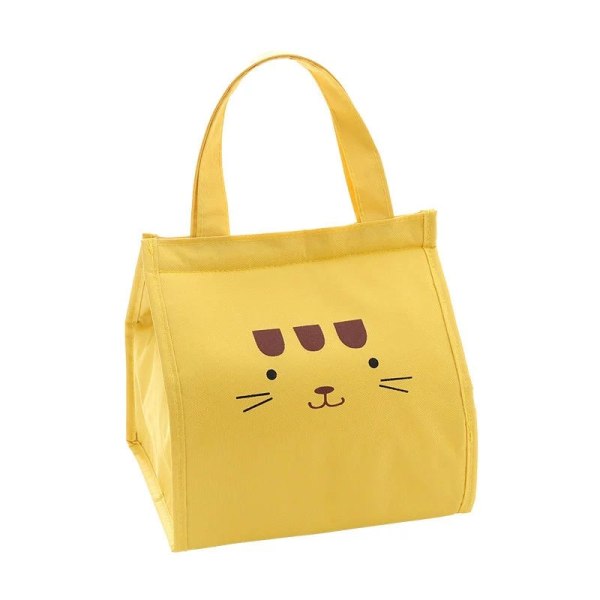 Bärbar matsäck Praktisk isolering Cartoon Cat Preservation Snack Bag Yellow 22*17*23.5cm