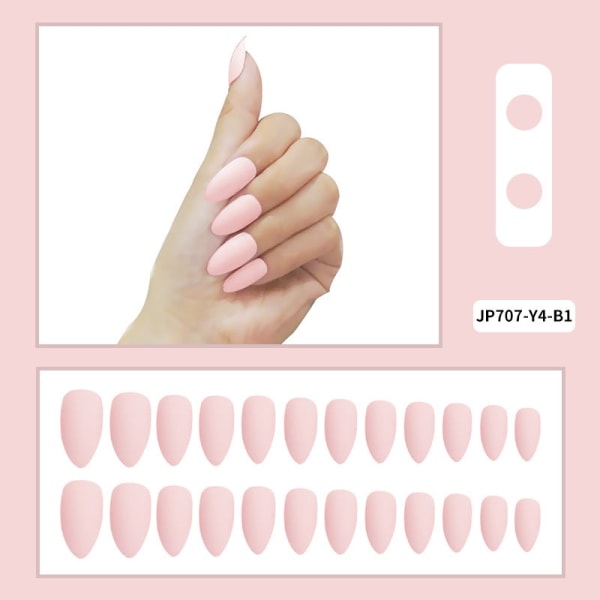 False Nails Fake Art DIY Finger Cover Långspetsad flerfärgad frostad färdig produkt JP707-Y13-B1