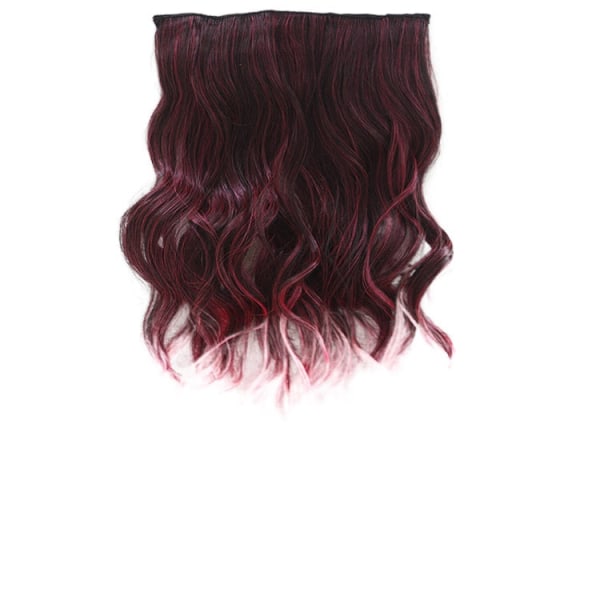 Peruk för kvinnor i ett stycke fem klipp Big Wave Fluffy Seamles Lockigt hår Peruk W293 Black dark purple