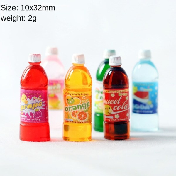 Mikrominiatyrmöbler Tiny småskalig leksaksdockahus DIY Decora Mini dryckesflaska Tecknad Soda Juice Cola flavor