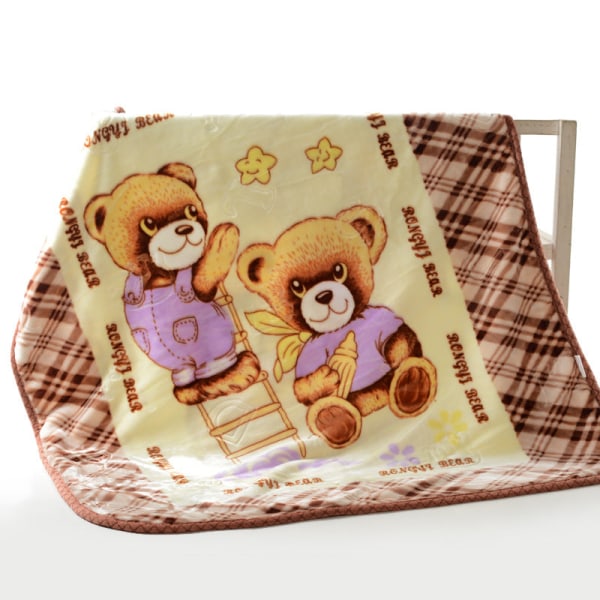 Mjuk komfortfilt Cover Mjuk tecknad barnfilm Bekväm cover för barn Plaid bear coffee Color 100*110cm