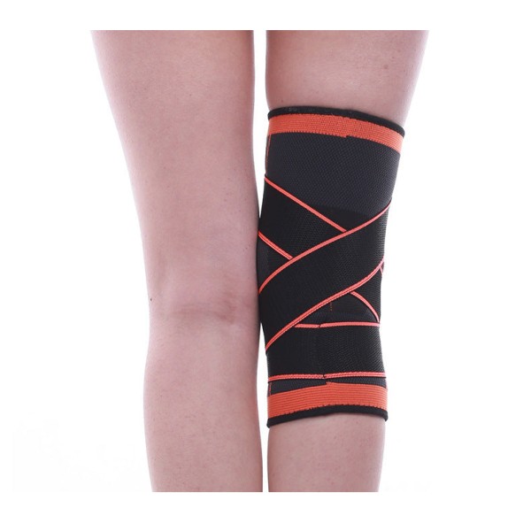 Kvinnor män Säkerhet Knäskydd Stickade knäskydd Löpning Sport Winding Kompressionsbandage Knäskydd Stickade knäskydd Cover Orange M