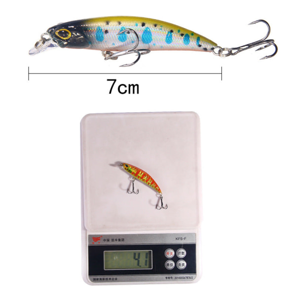 2st Lure 7cm/4.1G Långsamt sjunkande Mino Bait Sötvatten Havsfiske Weever fiskeutrustning 1#