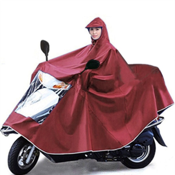 Regnrock Regndräkt Elmotorcykel Stor Förtjockad Ridning Anti-Rainstorm Single Rose Red 8XL medium and large vehicle